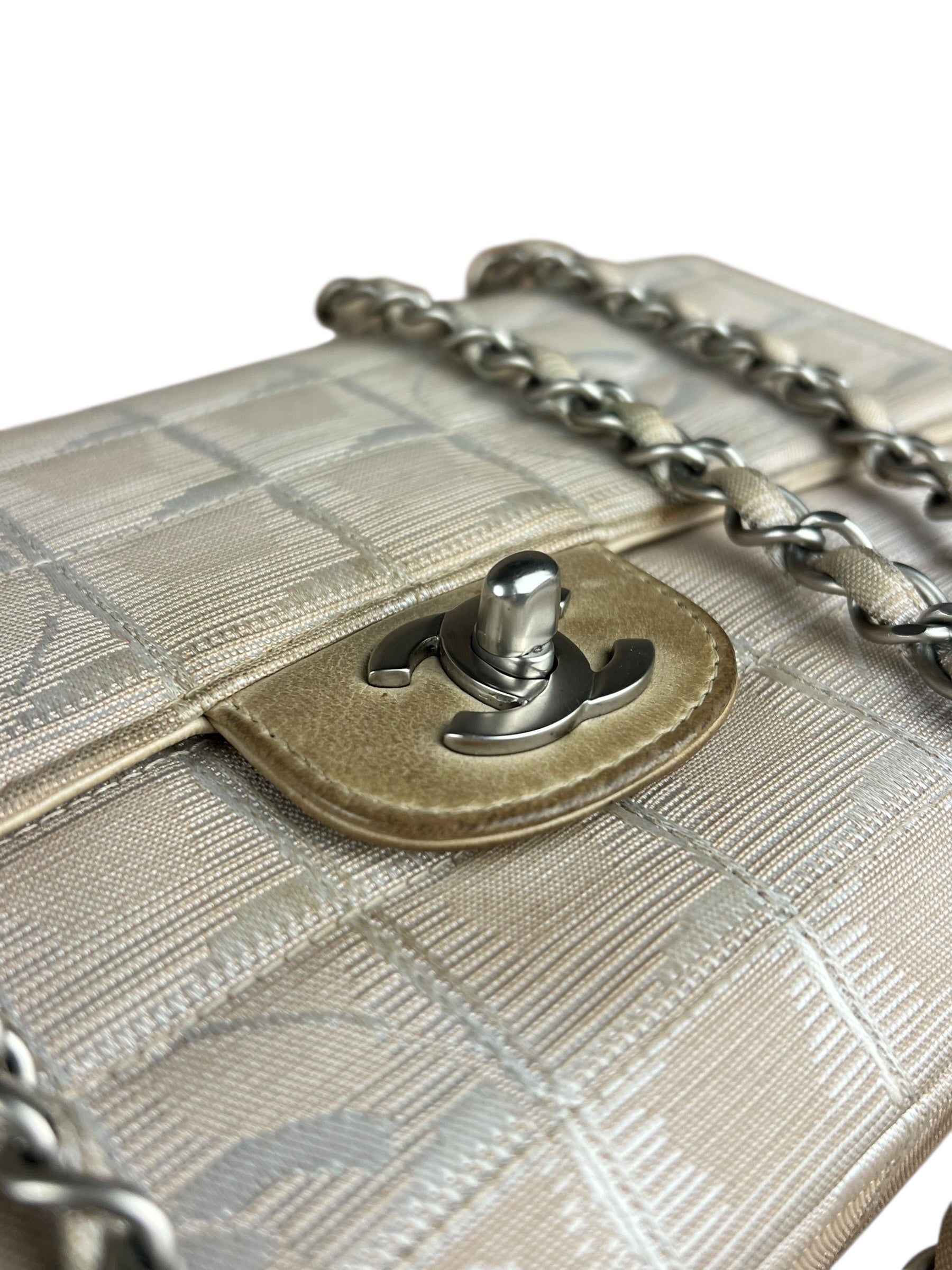 Chanel Vintage Beige Travel Line Classic Flap 2001