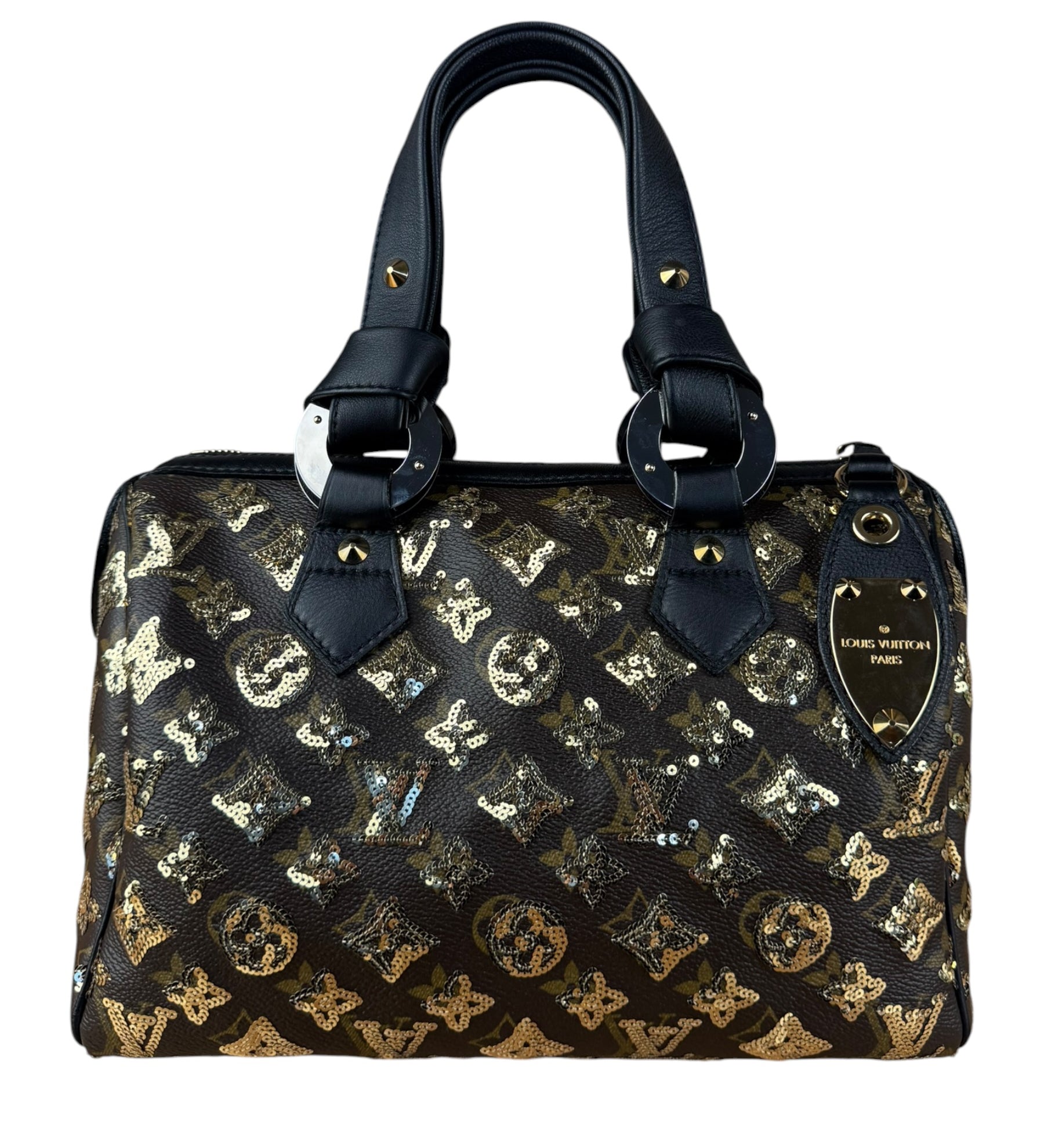 Louis Vuitton Gold Sequins Monogram Speedy Eclipse 30