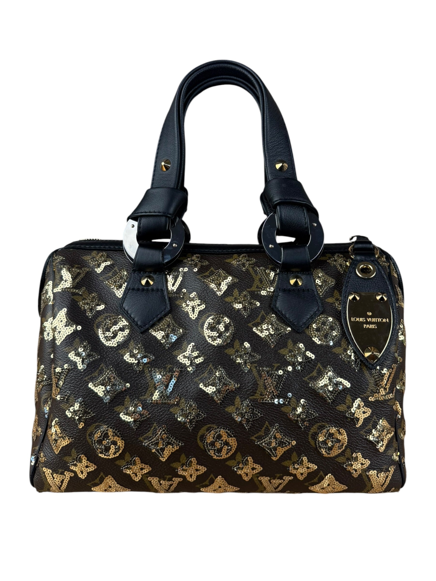 Louis Vuitton Gold Sequins Monogram Speedy Eclipse 30