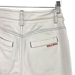 Miu Miu White Denim Stitched Bootleg Jeans