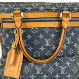 Louis Vuitton Vintage Demin Leather Trim Flat Shopper Tote Bag