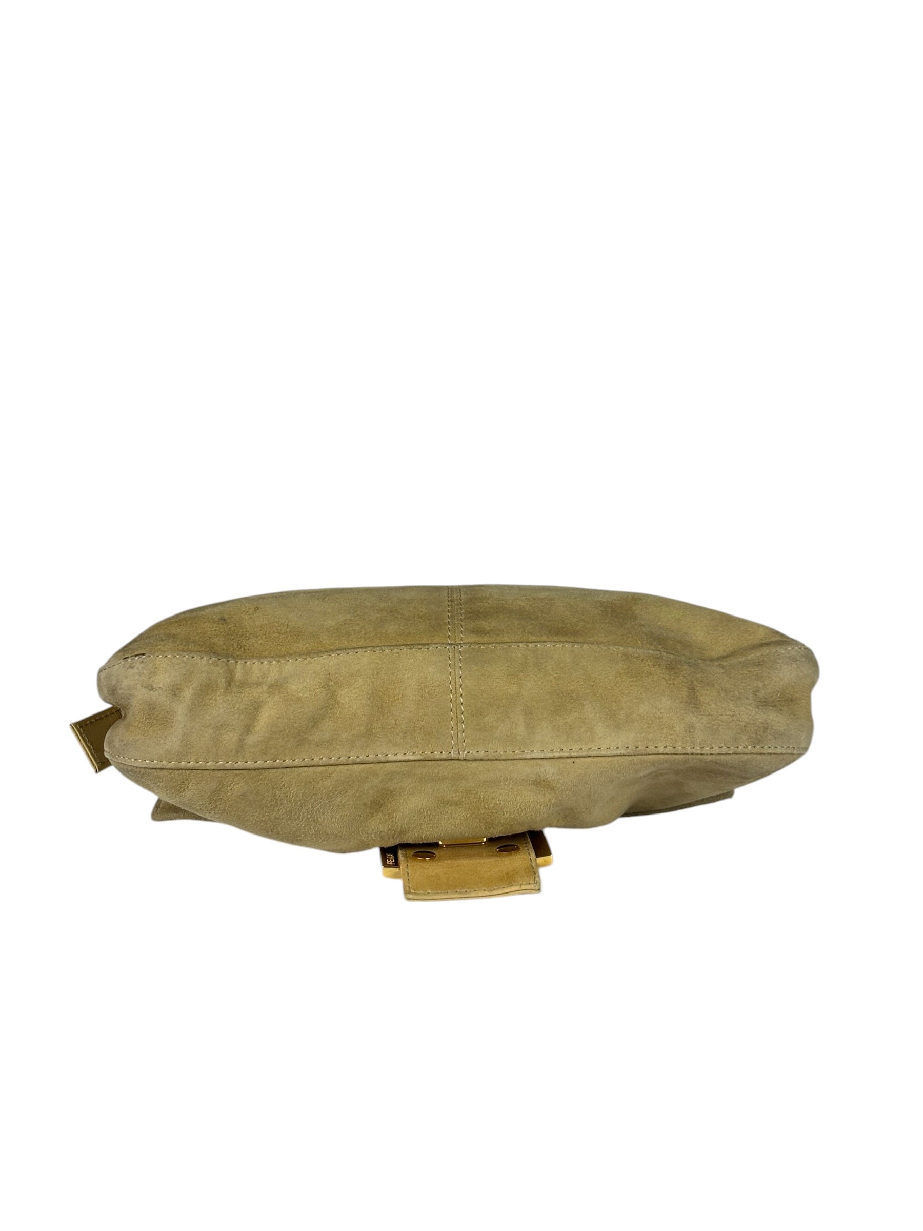 Fendi Beige Suede/Leather Trim Baguette