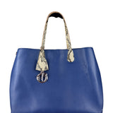 Christian Dior Python Trimmed Blue Addict Tote