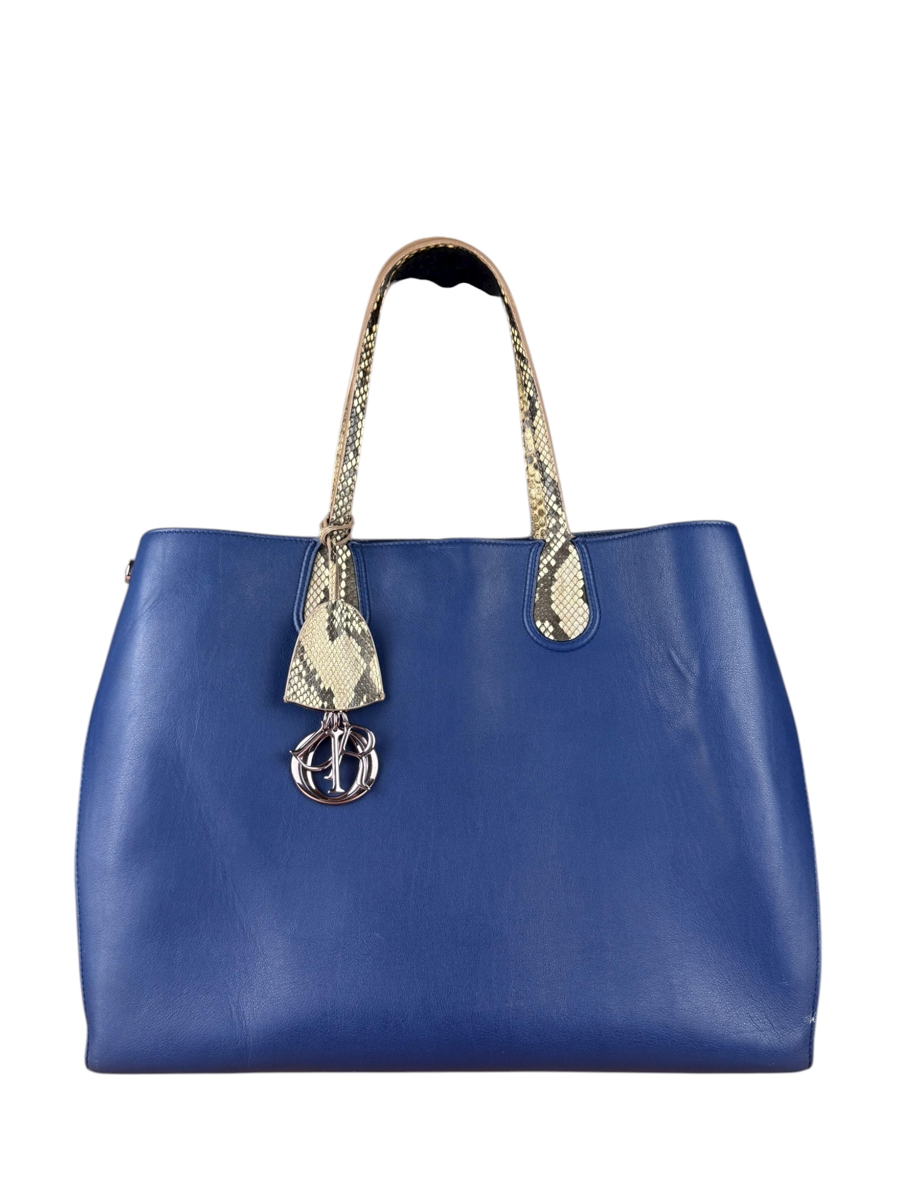 Christian Dior Python Trimmed Blue Addict Tote