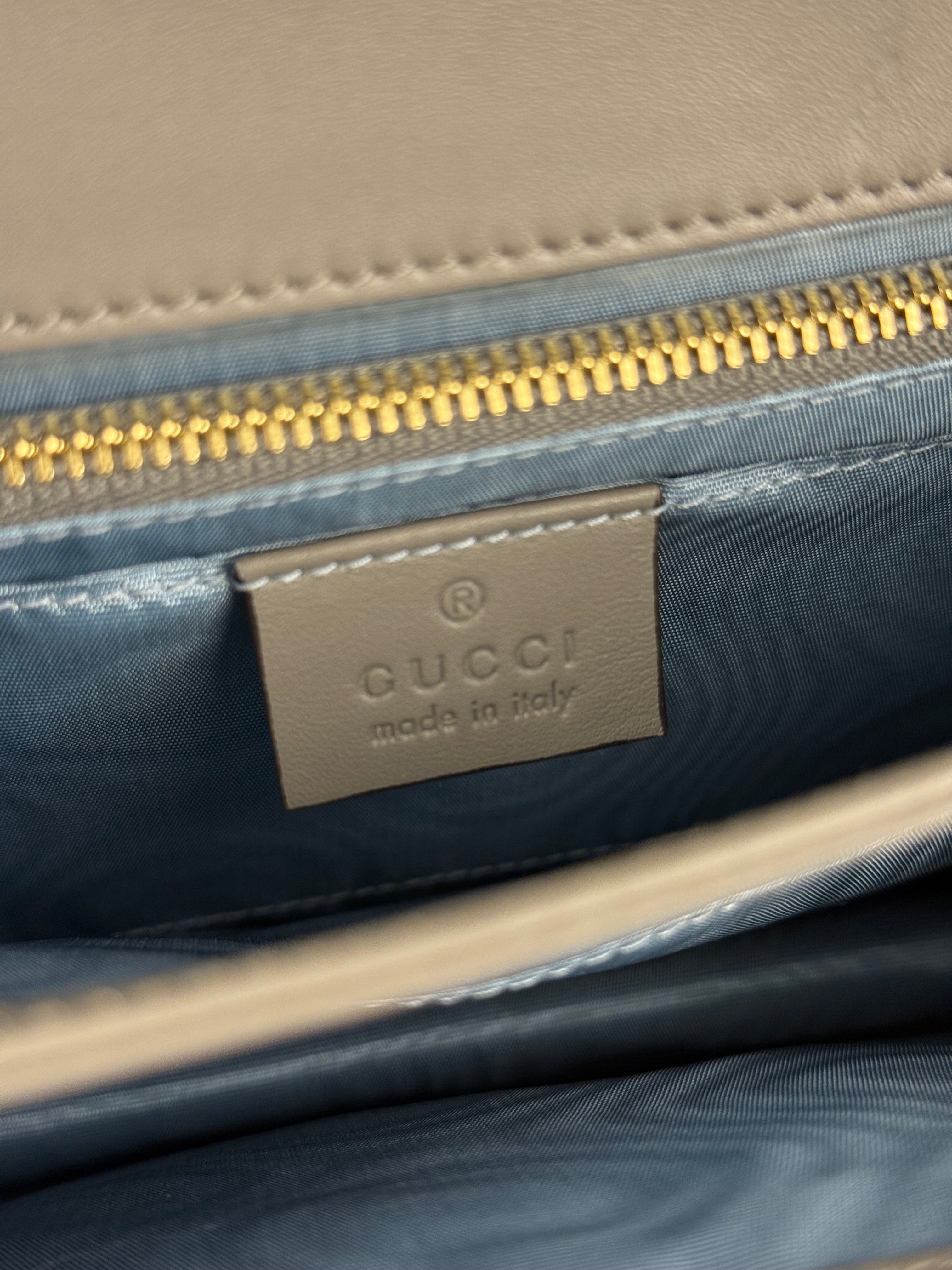 Gucci Zumi Grey Python Leather Small Shoulder Bag