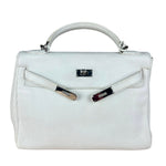Hermes Kelly 32 White Clemence Leather Handbag 2008