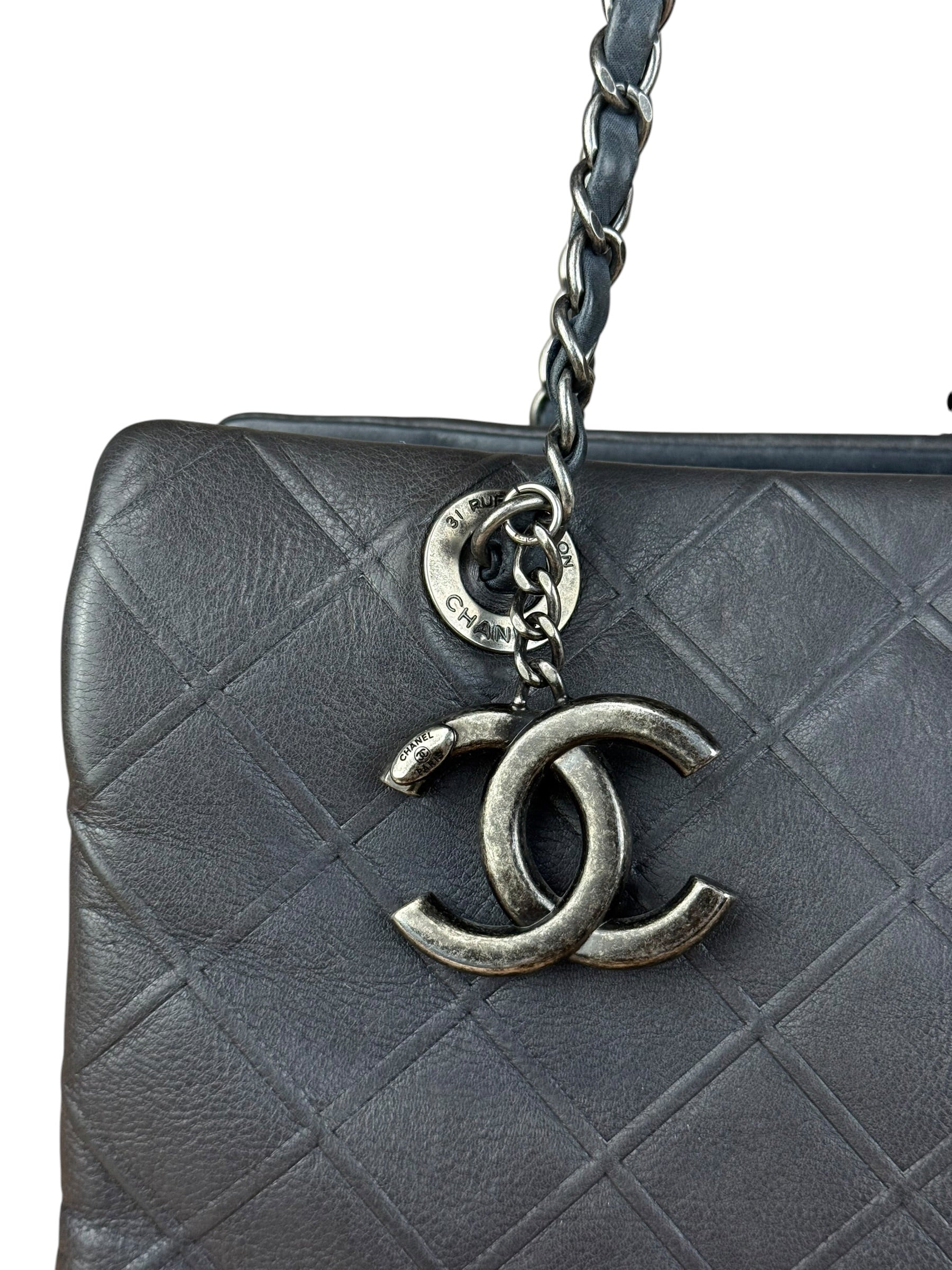 Chanel Navy Edinburgh Chic Chain Tote 2013