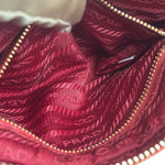 Prada Red Gingham Check Canvas Makeup Bag