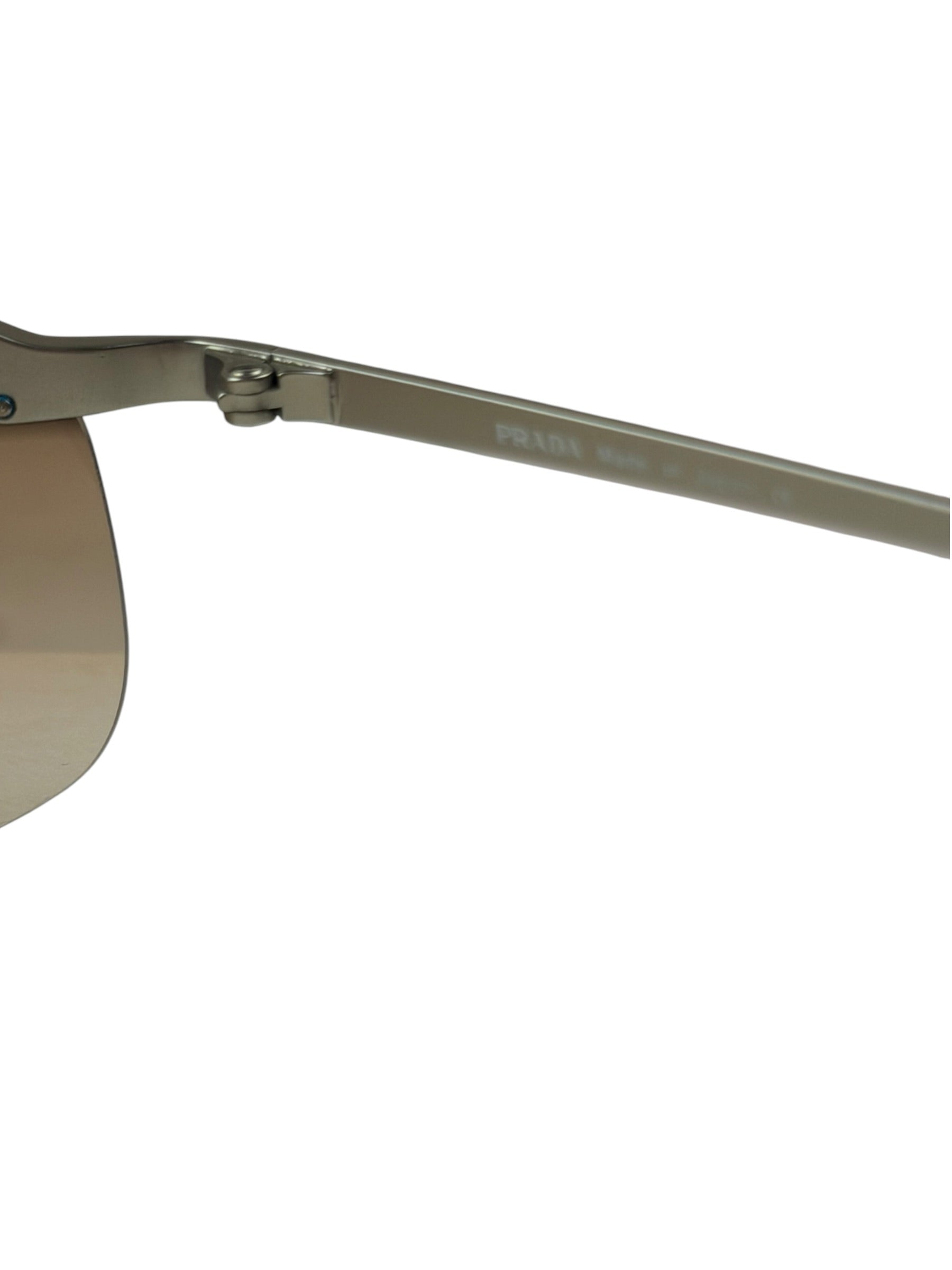 Prada Y2k Rimless Brown/Silver Sunglasses