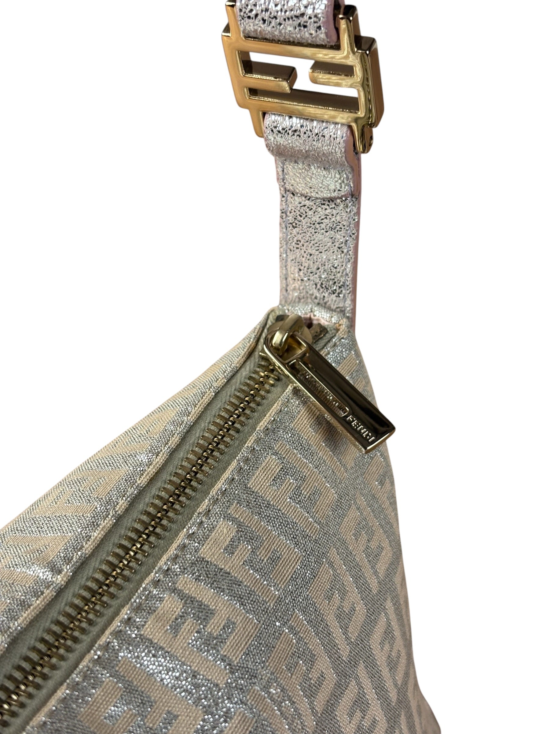 Fendi Vintage Zucchino FF Logo Shoulder Bag