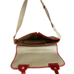 Celine Vintage Macadam Print Red Lined Flap Messenger Bag
