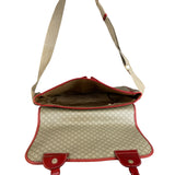 Celine Vintage Macadam Print Red Lined Flap Messenger Bag