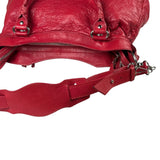 Balenciaga Red Leather Motocross City Two-Way Bag