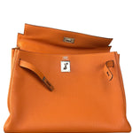 Hermes 2011 Orange Togo Leather Palladium Kelly 35