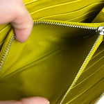 Bottega Veneta Large Intreccio Long Zip Wallet Yellow