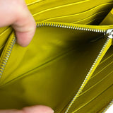 Bottega Veneta Large Intreccio Long Zip Wallet Yellow