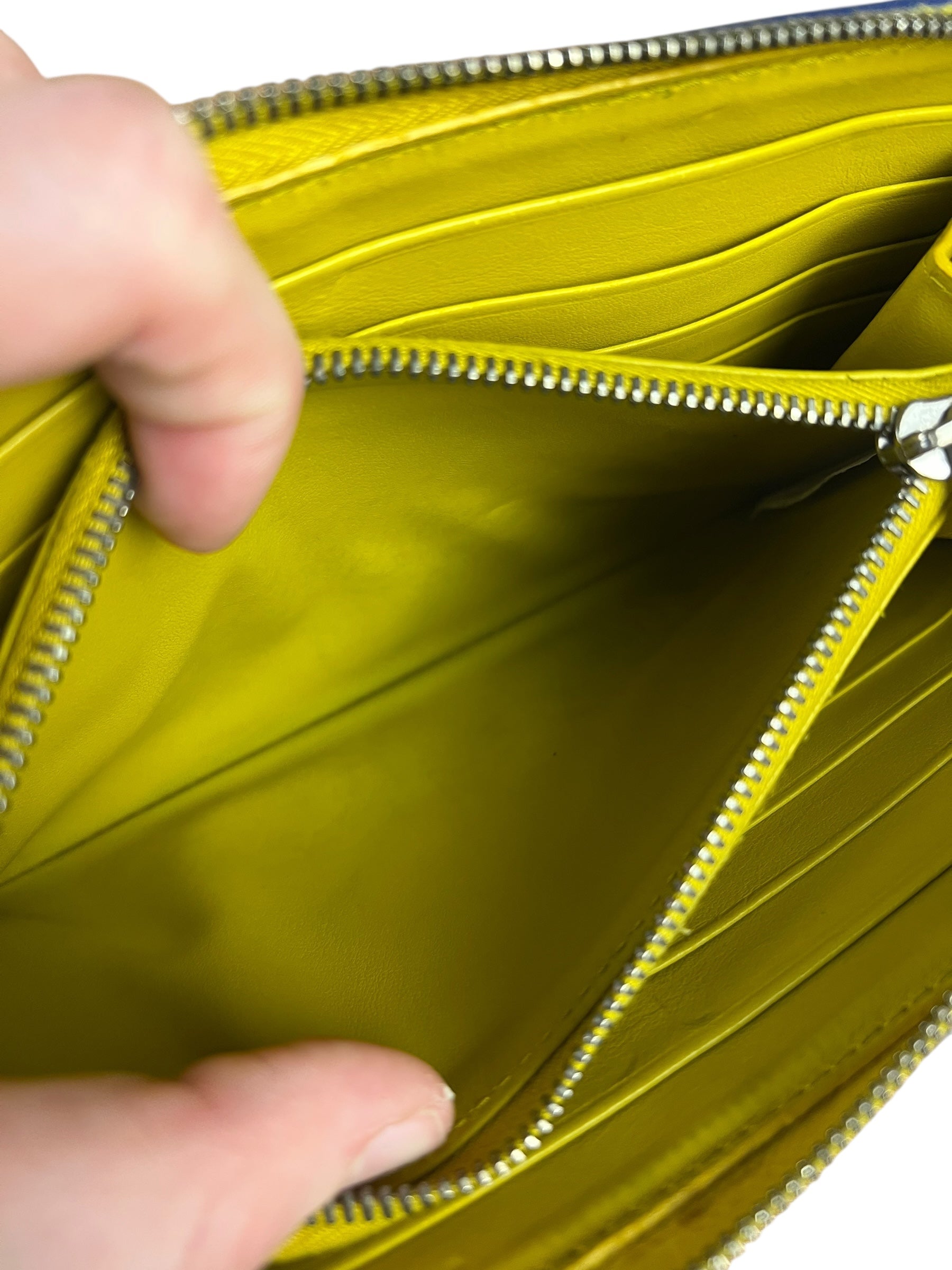 Bottega Veneta Large Intreccio Long Zip Wallet Yellow