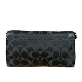 Coach Vintage Black Leather Trim C Canvas Flap Snap Clutch Wristlet