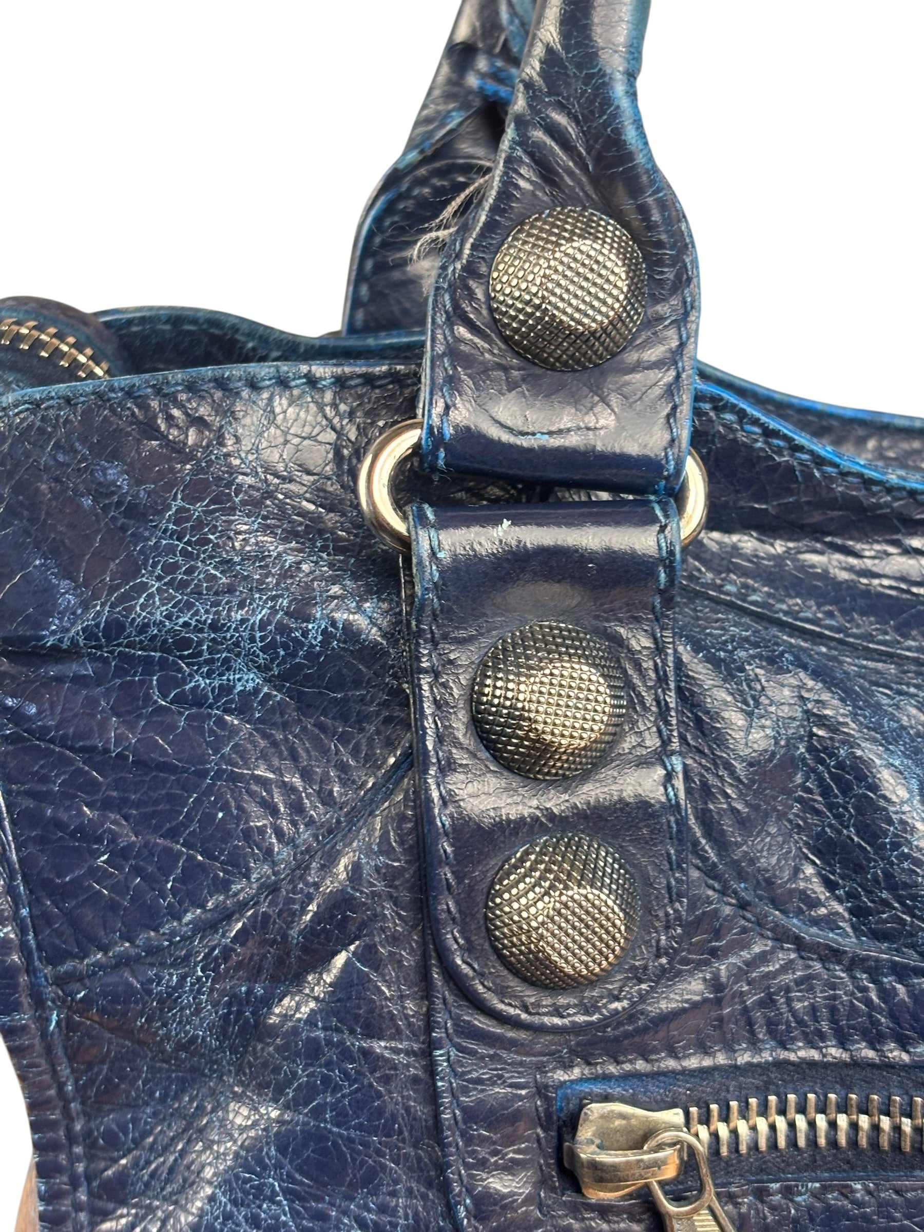 Balenciaga Navy Blue Giant Hardware City Bag