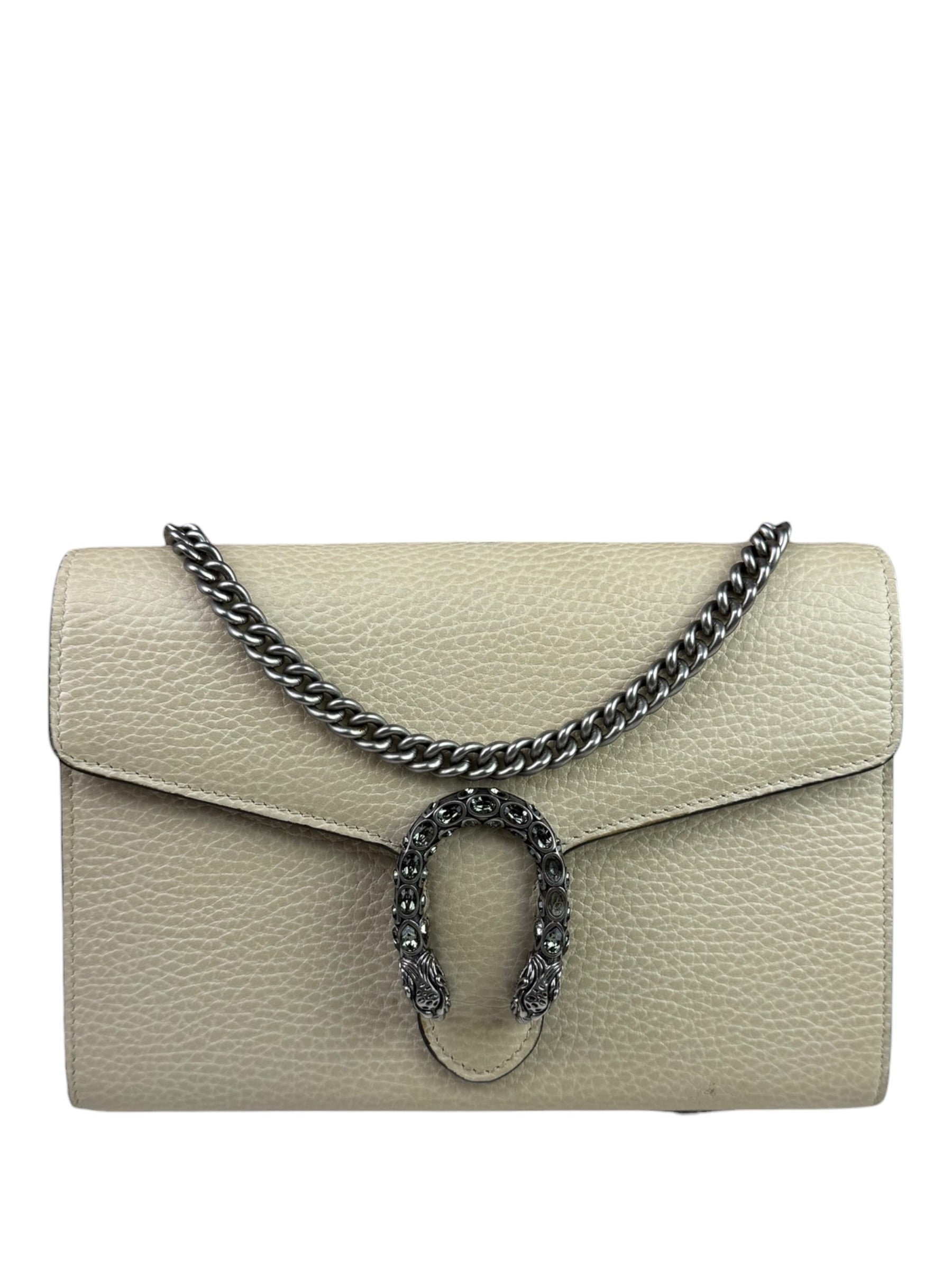 Gucci Beige Leather Dionysus Wallet On Chain