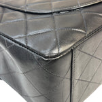 Chanel Vintage Black Quilted Leather Jumbo Flap Bag 1994