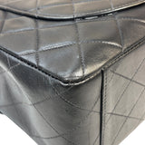 Chanel Vintage Black Quilted Leather Jumbo Flap Bag 1994