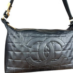 Chanel CC Chocolate Leather Shoulder Bag 2000