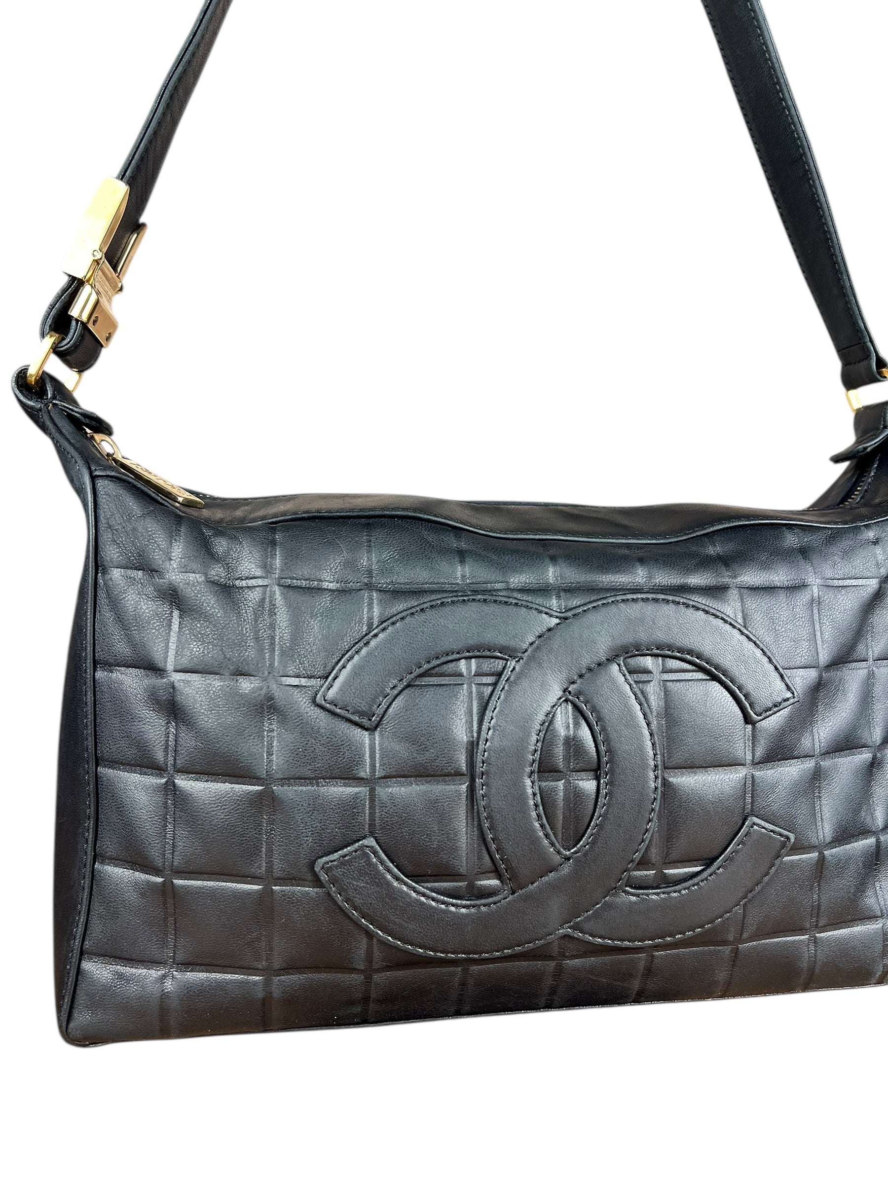 Chanel CC Chocolate Leather Shoulder Bag 2000