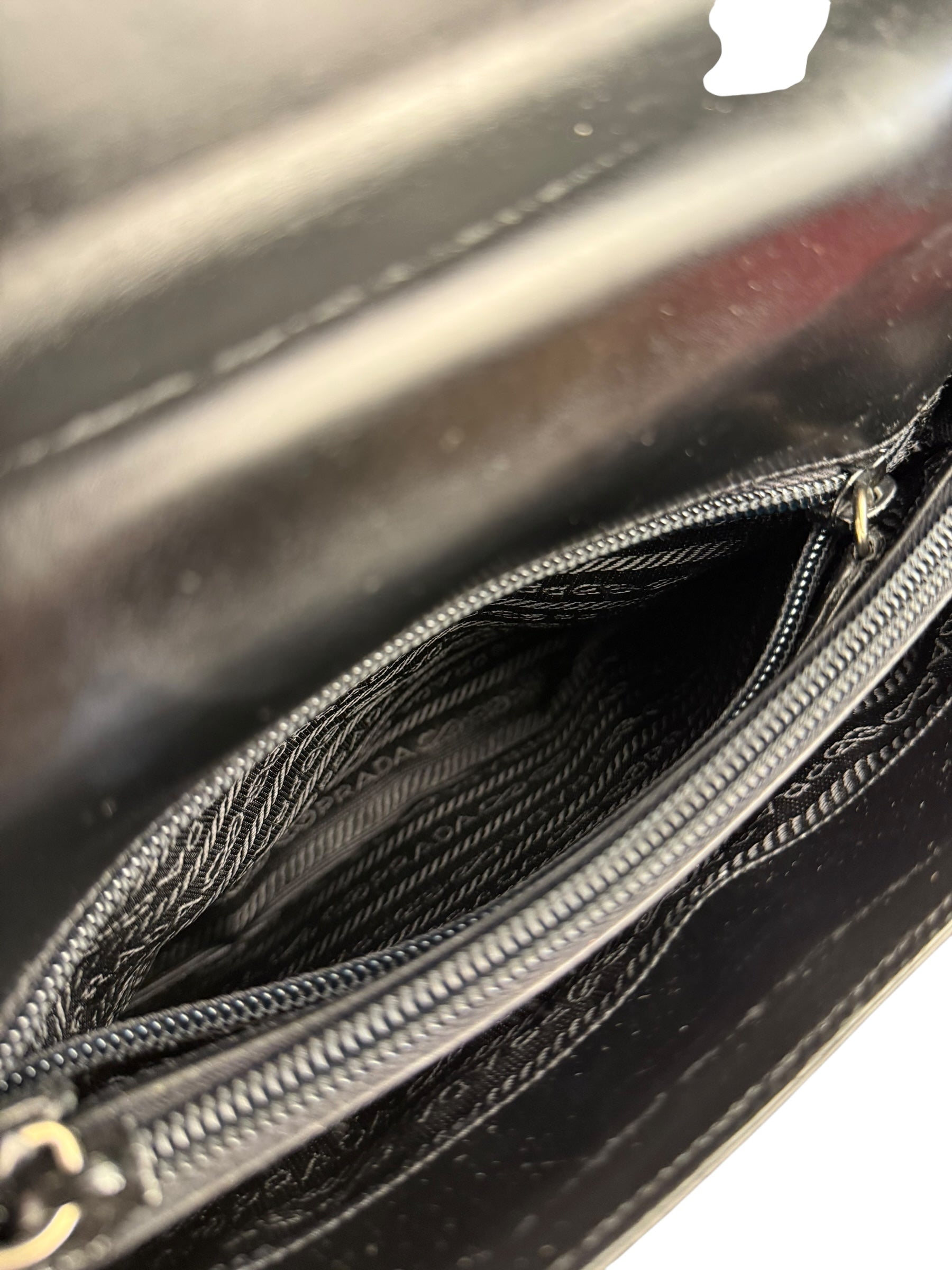 Prada Vintage Black Leather Top Handle Bag