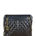 Chanel Vintage Black Quilted Leather Chain Tote/Shoulder Bag 1999