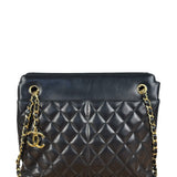 Chanel Vintage Black Quilted Leather Chain Tote/Shoulder Bag 1999