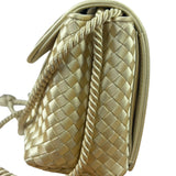 Bottega Veneta Vintage Cream Satin Intrecciato Mini Shoulder Bag