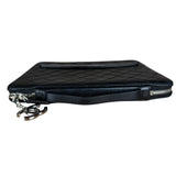Chanel Black Quilted Caviar Leather Tablet Clutch Case