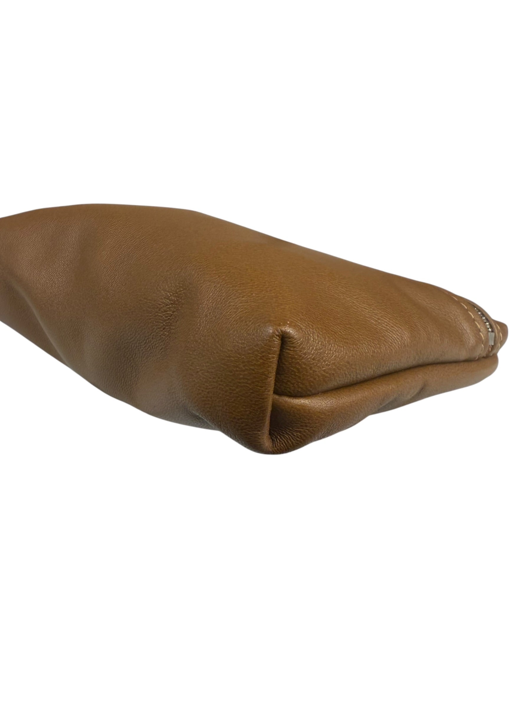 Longchamp Camel Leather Cosmetic Pouch