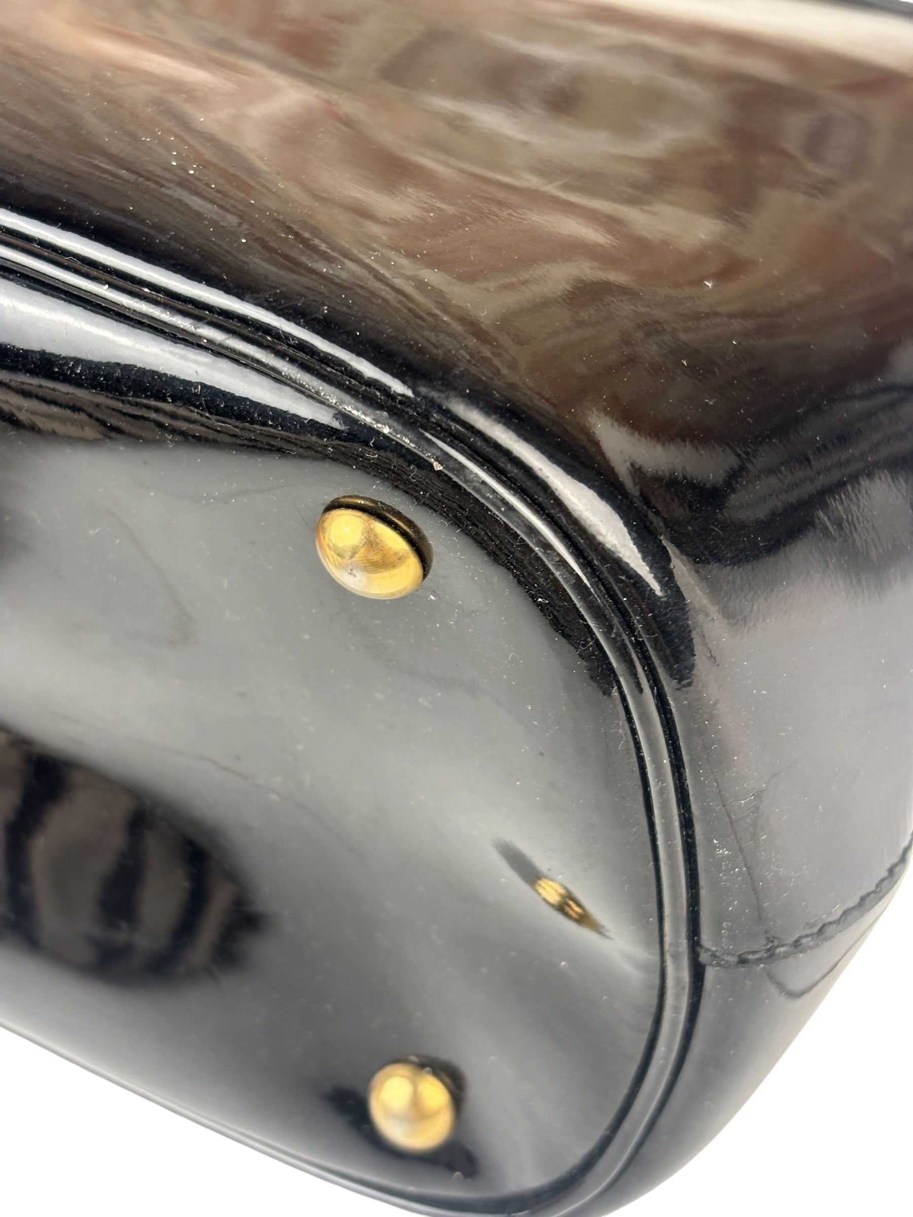 Gucci Vintage Black Patent Leather Tote