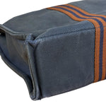 Hermes Vintage Blue/Brown Fourre-Tout Canvas Tote Bag MM