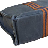 Hermes Vintage Blue/Brown Fourre-Tout Canvas Tote Bag MM