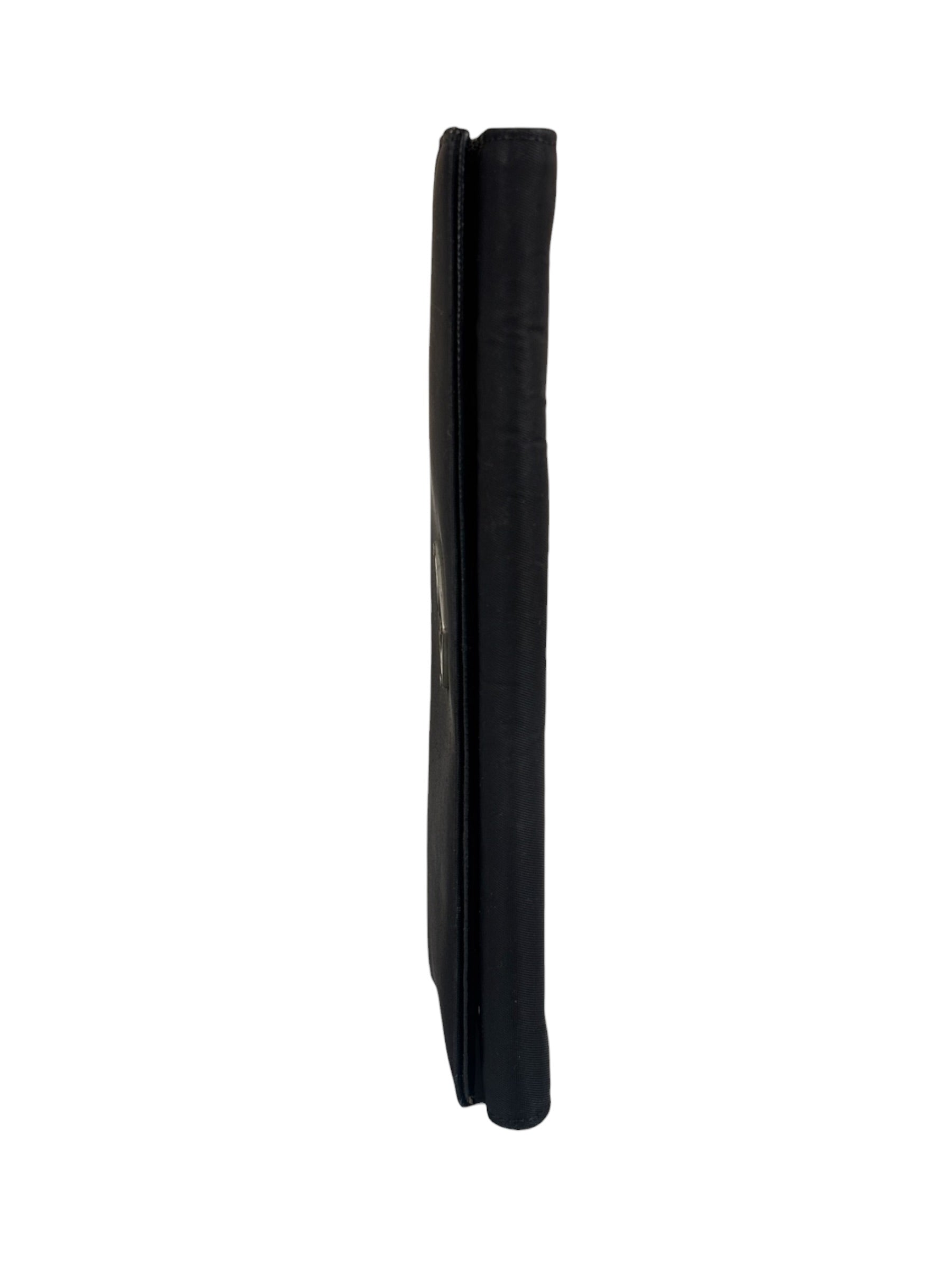 Prada Black Nylon Tessuto Continental Flap Wallet