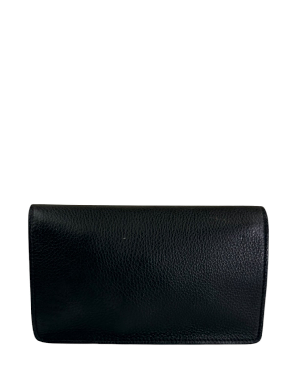 Versace Black Leather Palazzo Medusa Flap Wallet On Chain