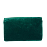 Gucci Green Velvet/Leather Trim Square G Broadway Shoulder Bag