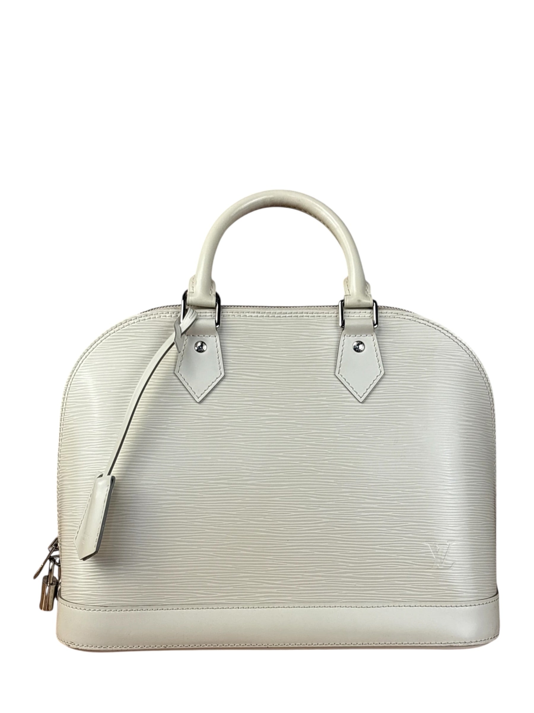 Louis Vuitton White Epi Leather Alma Hand Bag PM