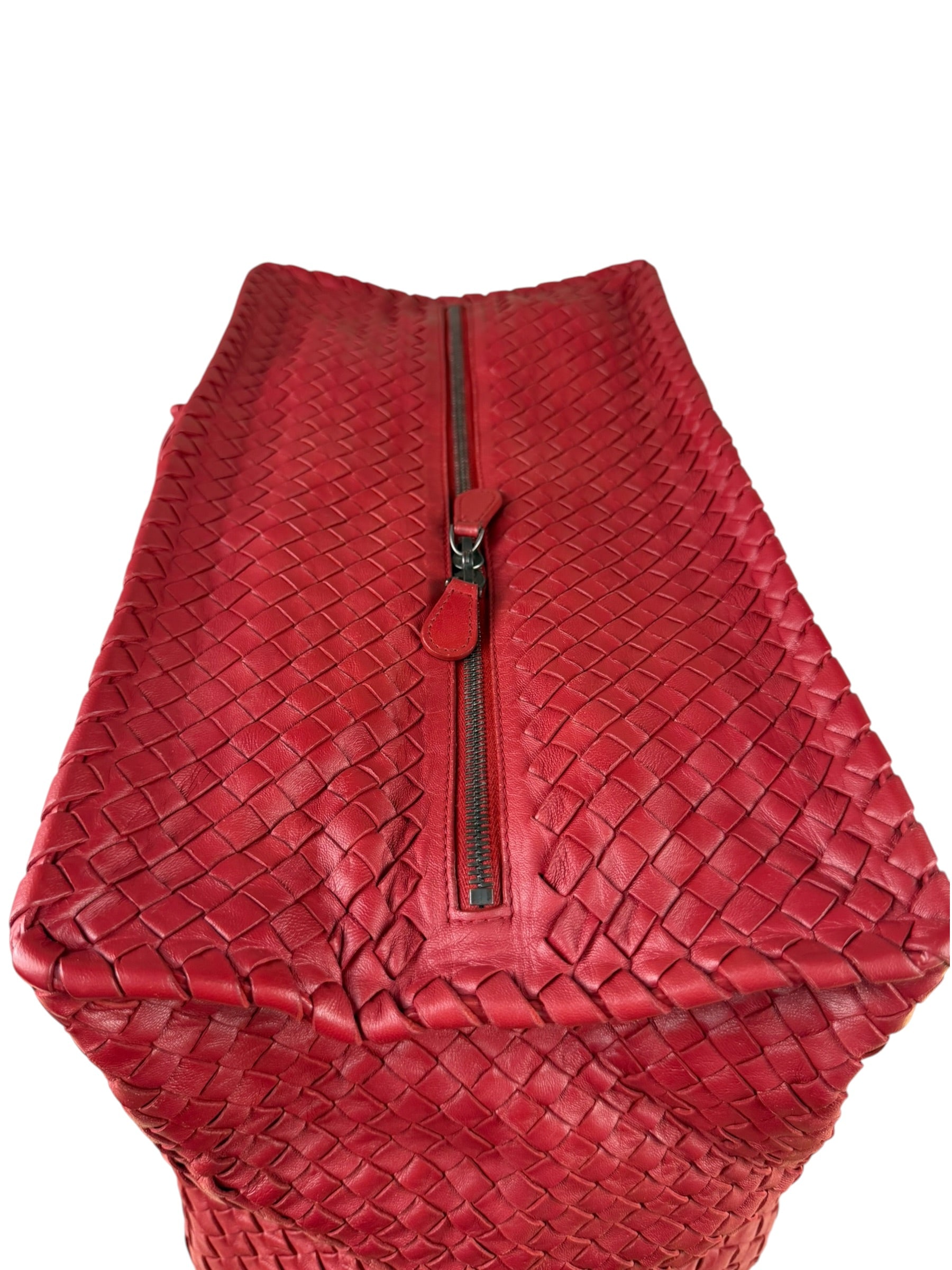 Bottega Veneta Red Intrecciato Montaigne Bag