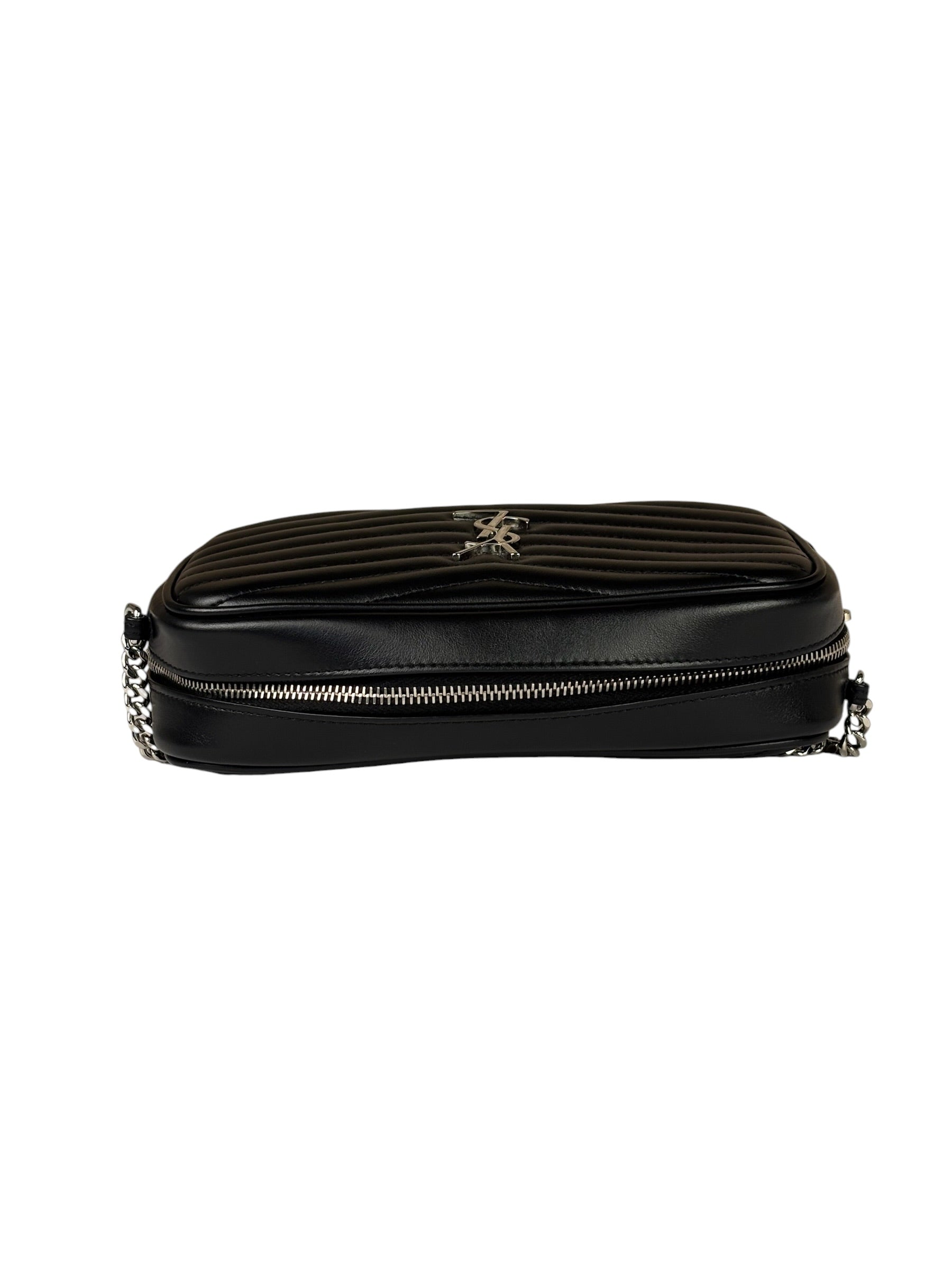 Yves Saint Laurent Black Leather Mini Lou Camera Bag