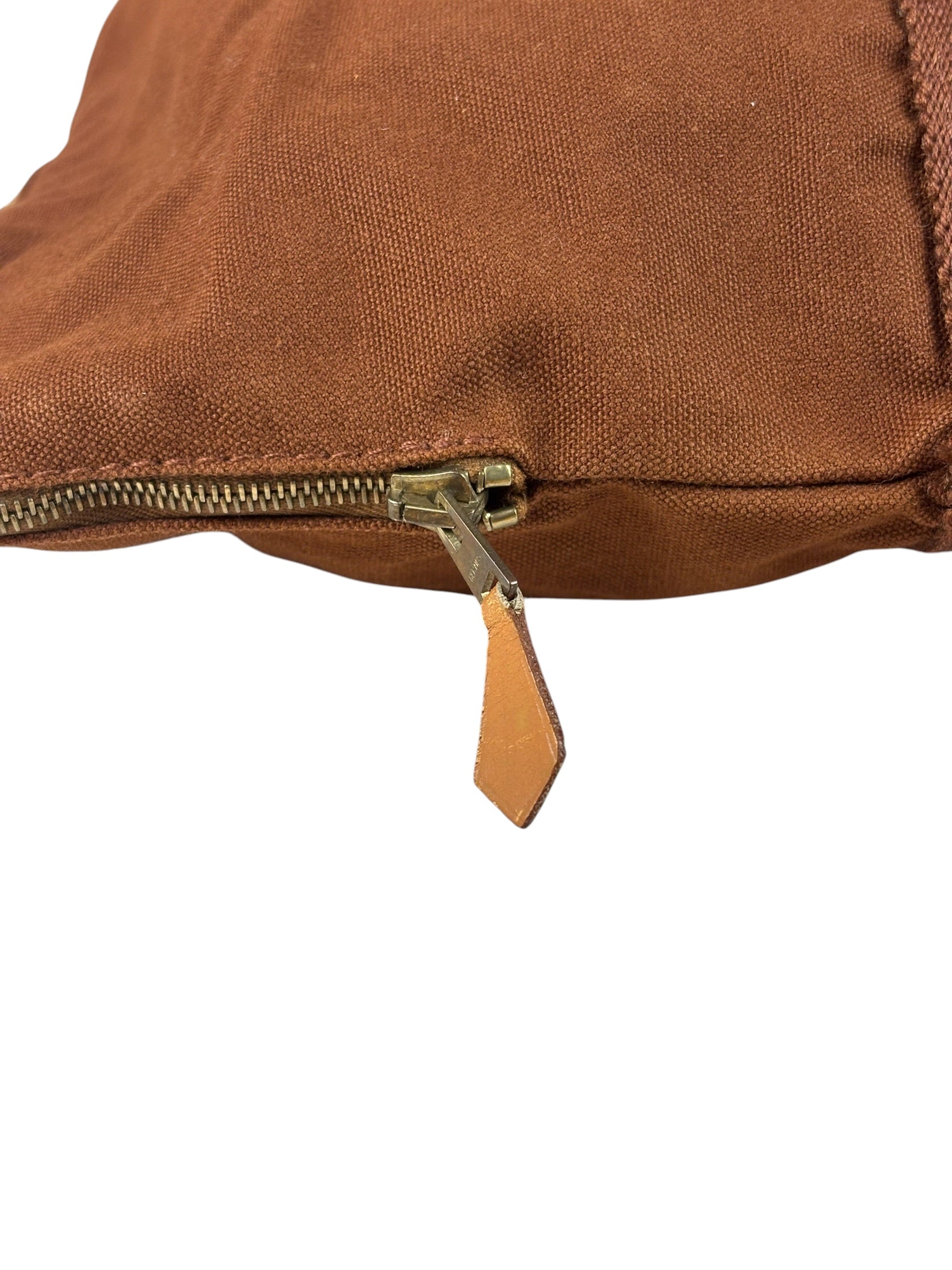 Hermes Vintage Brown Canvas Fourre Tote