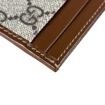Gucci Brown Leather Trim GG Supreme Card Holder