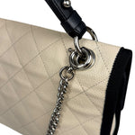 Chanel White Caviar Quilted Top Handle Flap Bag 2018