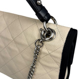 Chanel White Caviar Quilted Top Handle Flap Bag 2018