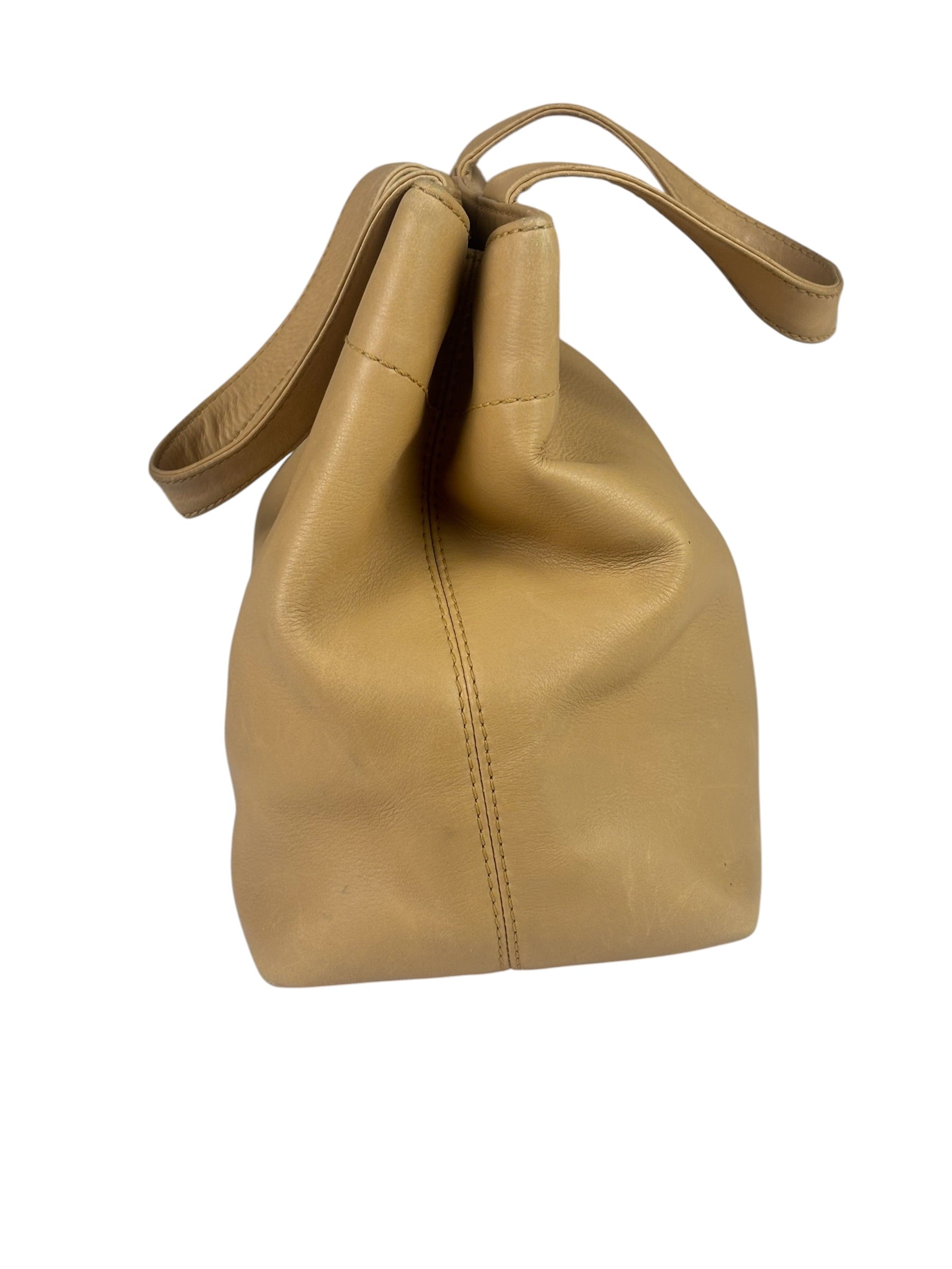 Chanel Turnlock CC Tan Leather Tote 2002