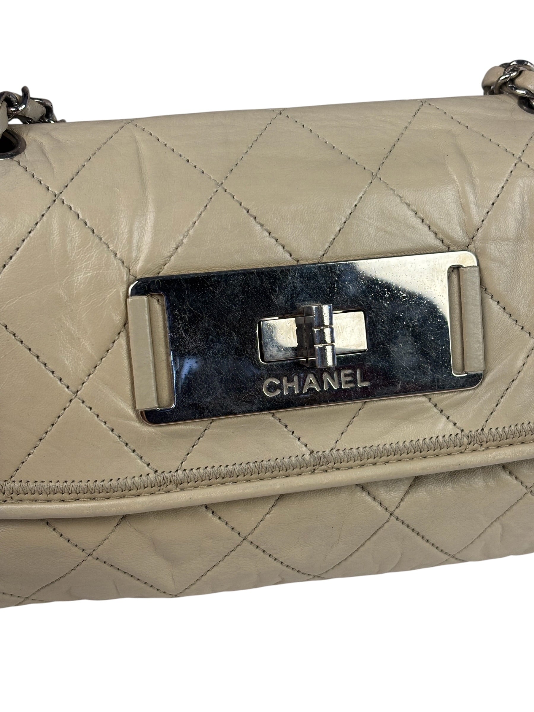 Chanel Light Grey Quilted Mademoiselle Chain Flap Bag 2008