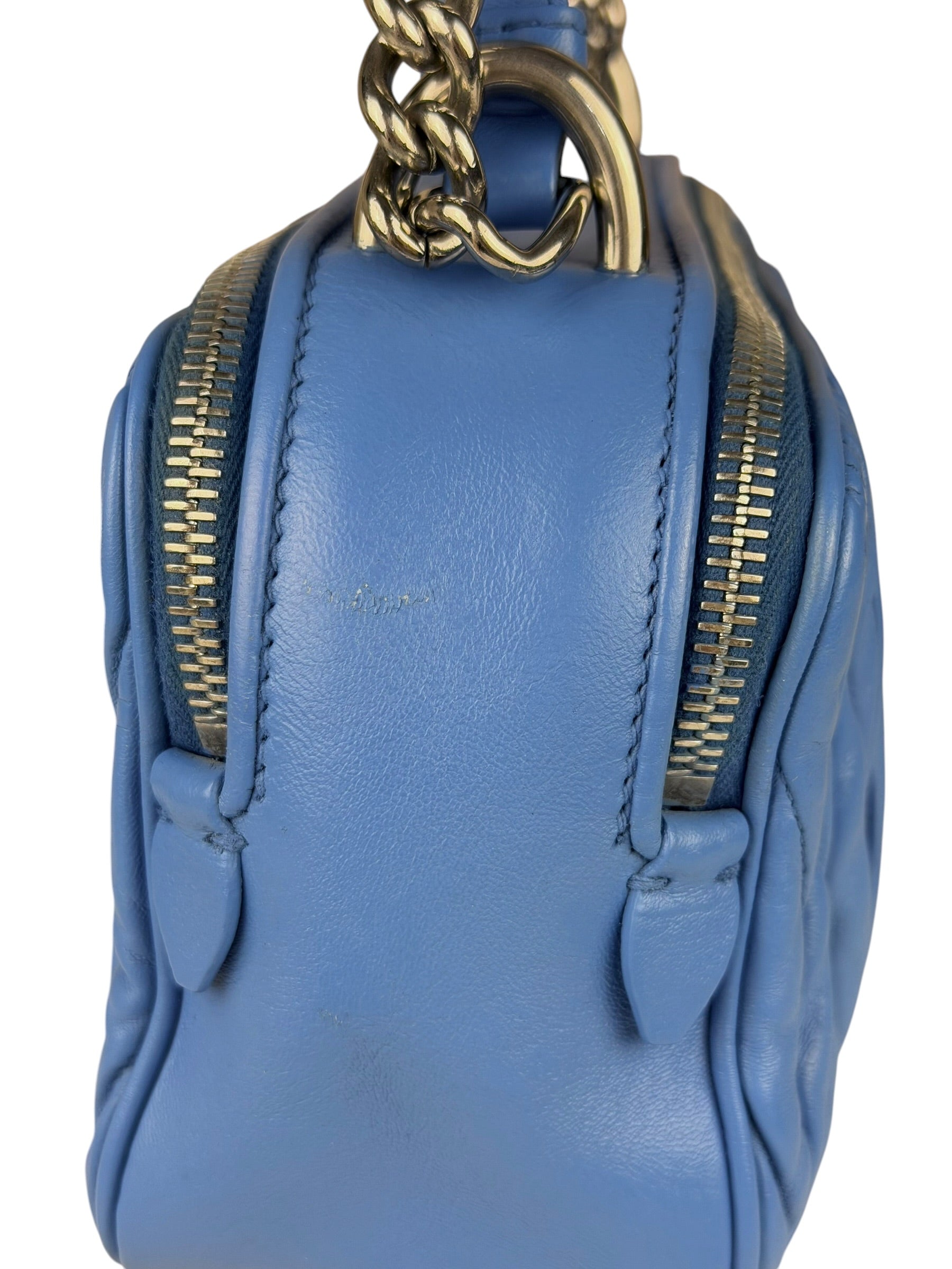 Miu Miu Blue Leather Chain Camera 2Way Shoulder Bag